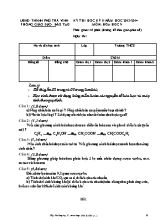 Đề thi học kỳ II môn Hóa học Lớp 9 - Năm học 2013-2014 - Phòng giáo dục và đào tạo Trà Vinh